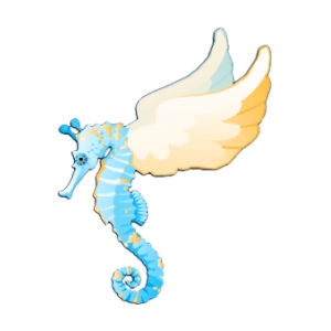 Blue Angelwing Seahorse